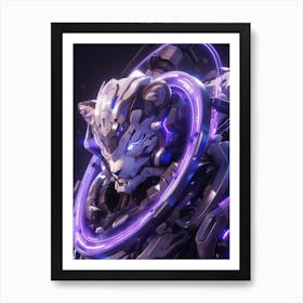 Futuristic Lion Art Art Print