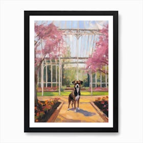 A Painting Of A Dog In Kew Gardens, United Kingdom In The Style Of Impressionism 01 Art Print