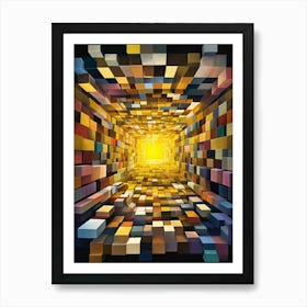 Abstract Cubes Art Print