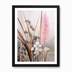 Flower Illustration Fountain Grass 2 Art Print