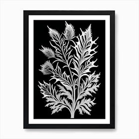 Thistle Leaf Linocut Art Print