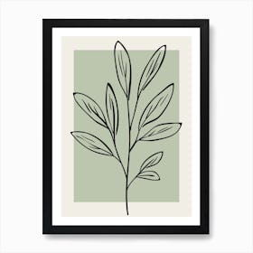 Neutral Wall Floral Botanical Line Art Minimalist Modern Bedroom Living 2 Art Print