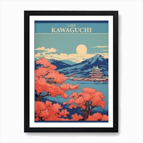 Lake Kawaguchi, Japan Vintage Travel Art 3 Poster Art Print