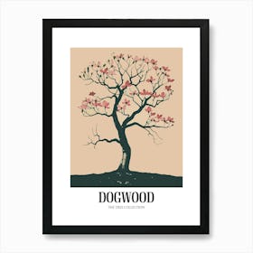 Dogwood Tree Colourful Illustration 1 Poster Art Print