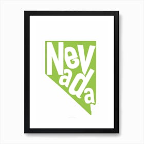 Nevada State Typography Art Print