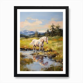 Horses Painting In Scottish Highlands, Scotland 4 Art Print