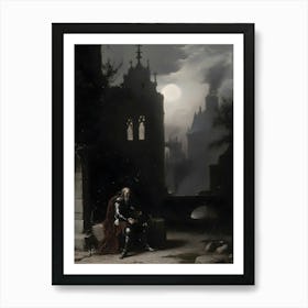 Knight In The Moonlight Art Print