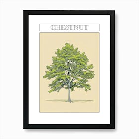 Chestnut Tree Minimalistic Drawing 4 Poster Art Print
