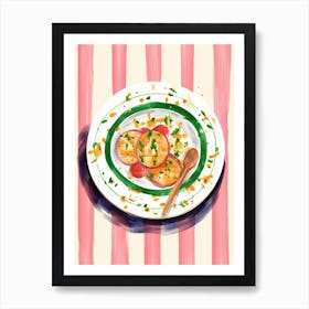 A Plate Of Squash, Top View Food Illustration 1 Art Print