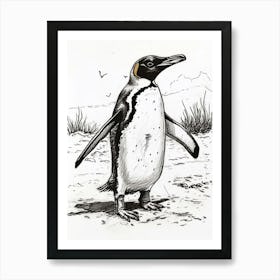 King Penguin Exploring Their Environment 2 Art Print