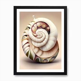 White Lipped Snail  Patchwork Art Print