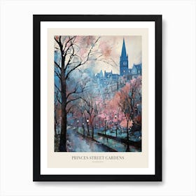 Winter City Park Poster Princes Street Gardens Edinburgh Scotland 4 Art Print