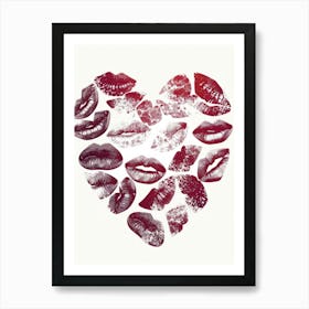 Kisses In A Heart Art Print