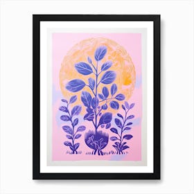 Colourful Botanical Risograph Style 1 Art Print