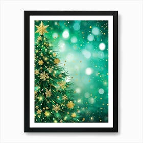 An Evergreen Christmas Tree Decorating Scene Backdrop Gracefully Adorned With Glitters Of Gold Spar (3) 1 Art Print