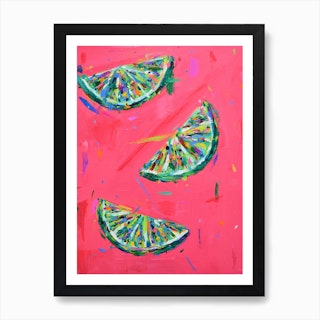 Lime Segments Art Print