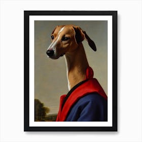 Whippet Renaissance Portrait Oil Painting Art Print