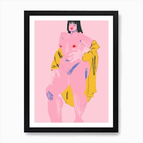 Pink & Yellow Nude Art Print