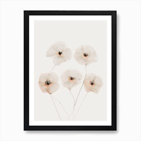 Beige Delicate Flowers Art Print