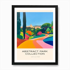 Abstract Park Collection Poster Montjuc Park Barcelona 4 Art Print