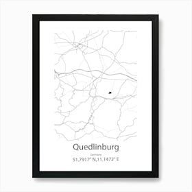 Quedlinburg,Germany Minimalist Map Poster