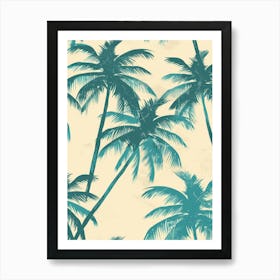 Palm Trees Seamless Pattern Art Print