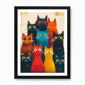 Group Of Cats 7 Art Print