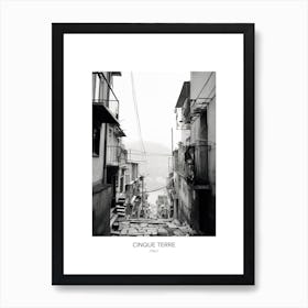 Poster Of Cinque Terre, Italy, Black And White Photo 4 Art Print