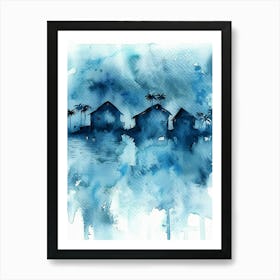 Watercolor Of Houses Art Print