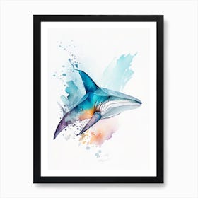 Brown Smoothhound Shark Watercolour Art Print