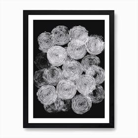 Radial Block Print In Black Art Print