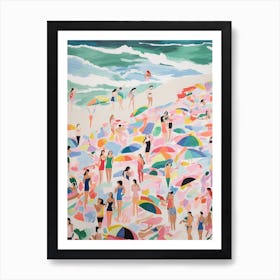 Painting Of An Aerial View Of A Beach Illustration 5 Art Print