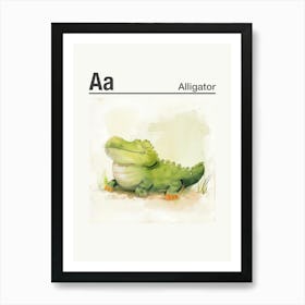 Animals Alphabet Alligator 4 Art Print