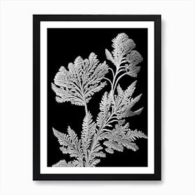 Yarrow Leaf Linocut 2 Art Print
