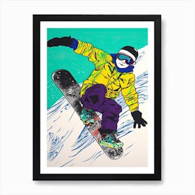 Snowboarding Pop Art 1 Art Print