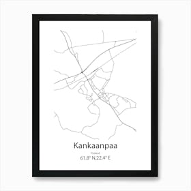 Kankaanpaa,Finland Minimalist Map Art Print