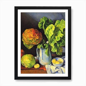 Lettuce 3 Cezanne Style vegetable Art Print