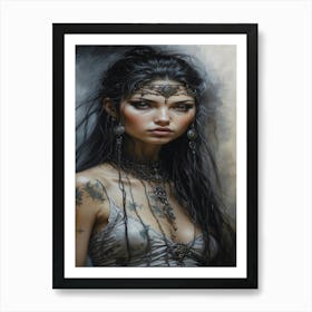Sexy Woman With Tattoos Art Print