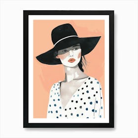 Polka Dot Hat Art Print