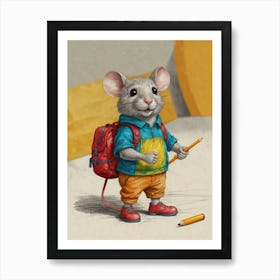 School Mouse Art Print