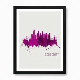 Gold Coast Australia City Purple Art Print