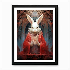 Rabbit In Red Robe Art Print