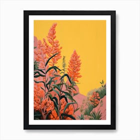 Boho Wildflower Painting Goldenrod 1 Art Print