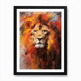 Lion Abstract Expressionism 4 Art Print