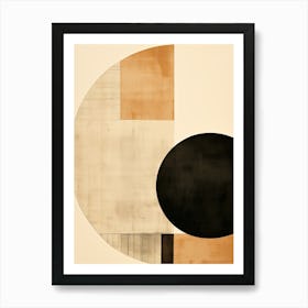 Abstract Paradox: Beige Circles Alchemy Art Print