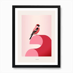 Minimalist Finch 4 Bird Poster Art Print