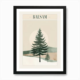 Balsam Tree Minimal Japandi Illustration 4 Poster Art Print