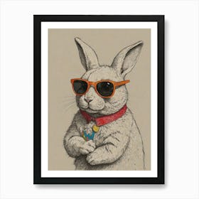 Rabbit In Sunglasses 2 Art Print