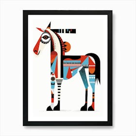 Horse By Person Art Print