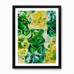 Green Gummy Bears Retro Collage 2 Art Print